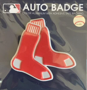 Boston Red Sox Decalcomania Auto Badge Emblema Colore Alluminio - Foto 1 di 2