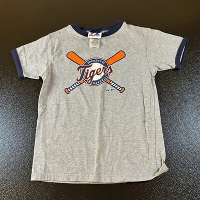 Majestic Detroit Tigers 棒球 T 恤 Ringer T 恤 MLB 儿童中号 (5/6) — 第 1/4 张图片