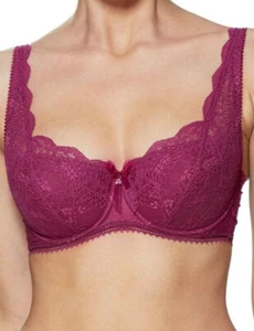 Charnos Cherub Padded Half Cup Bra Claret 32B - Picture 1 of 2