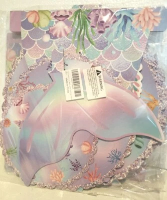 New Set 3-Tier Cardboard Cupcake Stand Mermaid Set Of 3 12" Tall Purple/blue - Image 1 of 4