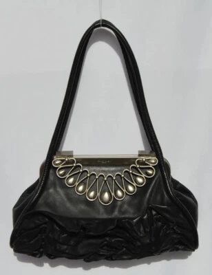 Bolso de mano RENATO ANGI de cuero negro Foto 1 de 4