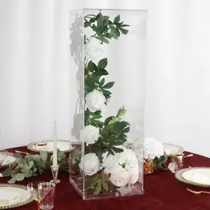 32" tall Clear Acrylic Display Box Centerpiece Wedding Pedestal Riser Column - Picture 1 of 9