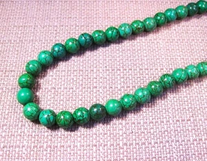 Beautiful 16" Sterling Silver 265cttw Green Turquoise Magnesite Necklace F18 - Picture 1 of 3
