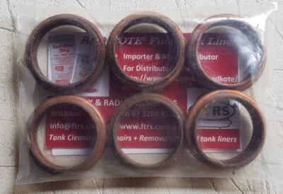 JUEGO DE 6 JUNTAS/BRIDA COLECTOR ESCAPE COBRE MODELO T FORD VINTAGE ESSEX LITTLE Foto 1 de 4