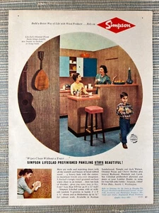 Paneles de madera revestidos Simpson MCM moderno Seattle WA 1960 anuncio impreso vintage - Imagen 1 de 1