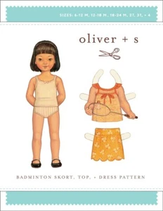 OLIVER + S Badminton Skort Top Dress Infant & Child Sewing Pattern Sizes 6mo-4T - Picture 1 of 2