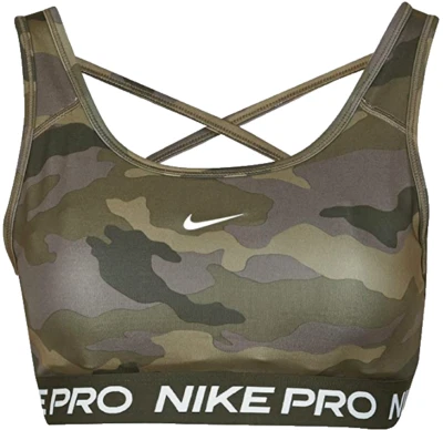 NEW! NIKE PRO [L] Women's Swoosh Padded Sports/Yoga/Pickleball Bra-Camo CU7353 - Image 1 of 3