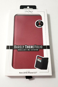 Case Mate Barely There Folio Wallet w/ Stand for Apple iPhone XS Max - Red