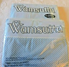 "WAMSUTTA" SHEETS.  ONE FLAT, ONE FITTED.  TWIN LONG SIZE.  PRETTY BLUES...