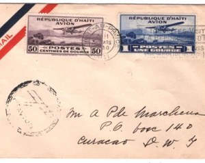 HAITI Air Mail Cover 1930 Port au Prince CURACAO via USA {ex Joffe}KT92 - Picture 1 of 15