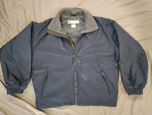 Columbia Mens Windbreaker Jacket XL Navy Blue Fleece Lined Long Sleeve Full Zip - Picture 1 of 11