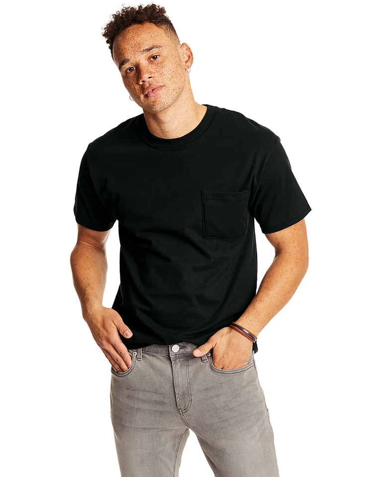 Hanes Adult Beefy-T T-Shirt with Pocket - 5190P - Image 1 of 1