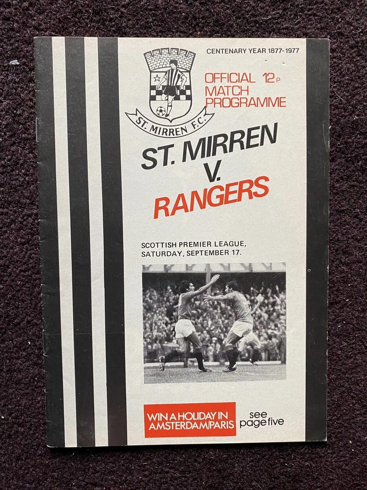 1977-78 St Mirren v Rangers Sep - Image 1 of 1