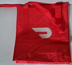 Doordash Insulated Delivery Dasher Bag Red Zippered Food Takeout Tote - EUC - Picture 1 of 10