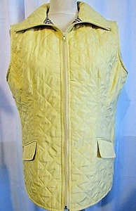 PECK & PECK WOMEN'S YELLOW QUILTED LIGHTWEIGHT VEST SIZE LARGE - Picture 1 of 7