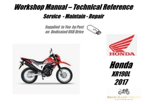 Honda XR190L XR190 L XR 190 L Manual de taller de reparación de servicio USB 2017 - Imagen 1 de 9