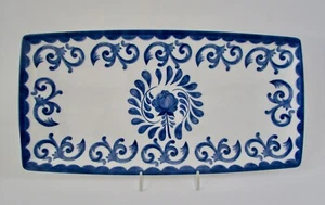 Rachel Ashwell The Prarie Blue & White Melamine Serving Tray - Picture 1 of 5