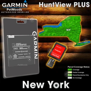 Garmin HuntView PLUS Mapa NUEVA YORK - MicroSD Ojo de Pájaro Imágenes de Satélite 24K Caza - Imagen 1 de 7