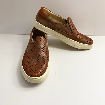 Zapato Mocasín Johnston & Murphy Mujer Talla 7 Sin Cordones Perforado Marrón Metálico Gamuza Foto 1 de 4