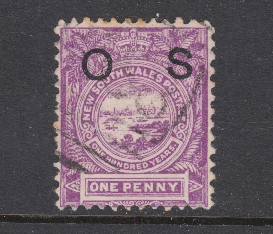 New South Wales SG O39a used. 1888 1p lilac View of Sydney, Inverted Watermark - Image 1 of 1