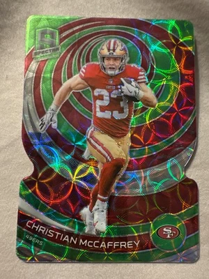 Christian McCaffrey 2023 Spectra Neon Green Scope Prizm /30 die cut - Image 1 of 2