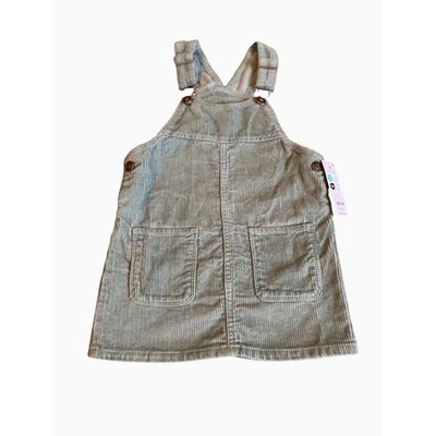 OshKosh B'gosh Corduroy Overalls Dress Sage Green Toddler 3T NWT - Image 1 of 4
