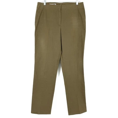 JIL SANDER Pants Women's Size 42 US 12 Flat Front Casual Dress Slim Leg Olive - Image 1 of 4