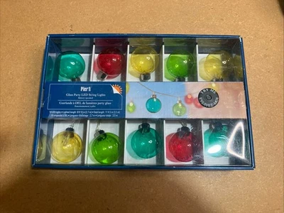 Pier 1 Xmas/ Party Multi Color LED String Lights Battery Operated 10 Lights NEW - Image 1 of 4