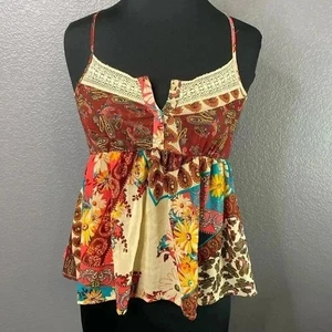 Daytrip Floral Patchwork Sleeveless Blouse Size XS 1185 - Picture 1 of 6