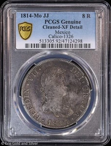 1814-Mo JJ Mexico Fernando VII 8 Reales PCGS XF Detail | Calico-1326 - Picture 1 of 4