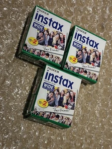 Lot of 3 packs Fuji Instax wide Instant film 10x2 20 Shots each Expired 2015 #2 - Picture 1 of 2