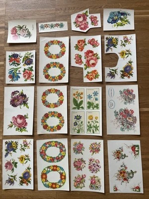 Abziehbilder DDR Blumen Konvolut Pflanzen Schiebebilder VEB 1985 GDR Zahlen - Bild 1 von 4