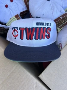 Vintage Minnesota Twins American Needle White/Navy ATB Snapback Hat - NWT - Picture 1 of 3