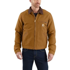 Giacca Carhartt Detroit Duck robusta flessibile marrone uomo taglia large 0J3828-M nuova con etichetta - Foto 1 di 5