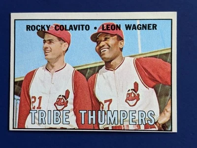 1967 年 Topps - Tribe Thumpers #109 - Rocky Colavito Leon Wagner 克利夫兰印第安人 — 第 1/3 张图片
