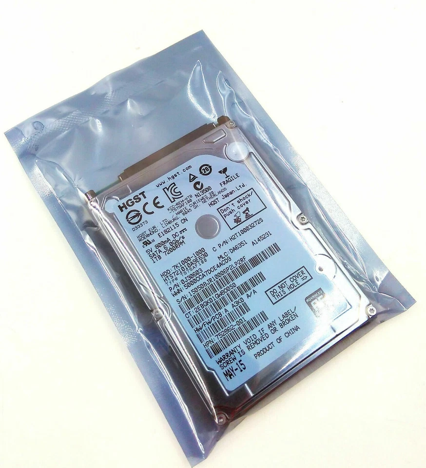 1TB 7200RPM HGST 2.5" Internal Hard Drive 1 TB HTS721010A9E630  Laptop HDD - Image 1 of 1