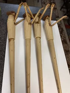 4 Metal Table Legs Mid Century Age Office School Dinette Vintage - Picture 1 of 2