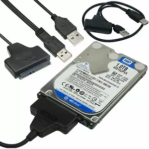 USB 2.0 to 2.5inch HDD 7+15pin SATA Hard Drive Cable Adapter For SATA SSD & HDD - Picture 1 of 9