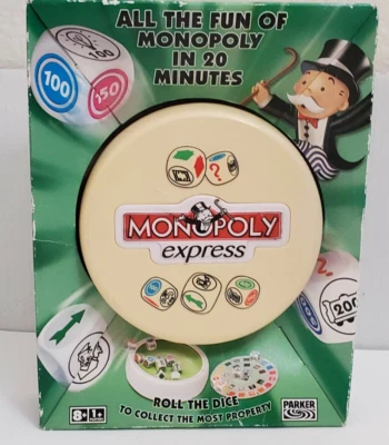 MONOPOLY EXPRESS 20 Min Game Travel Size Compact Parker Bros UK 2005 NEW - Image 1 of 4