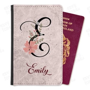 Personalised Marble Floral Passport Cover Holder Ladies Holiday Travel Gift - Picture 1 of 2