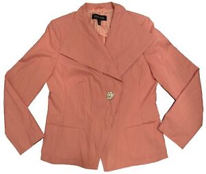 ESCADA Shawl Collar Cotton Stretch Dusty Rose Open Suit Blazer 40 (US Sz 8 10)