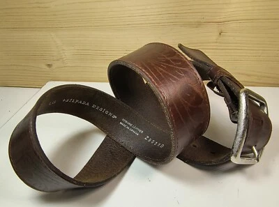 Silpada Designs Z9038B Brown Floral Embossed Genuine Leather Belt Size Large Cow - Image 1 of 4