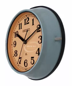 Vintage Retro Wall Clock Seiko SkyBlue Home Decor Antique Style Made in japan - Picture 1 of 4