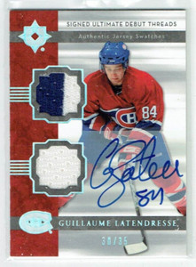 06-07 UD Ultimate Signed Debut Threads  Guillaume Latendresse  /35 Jerseys  Auto