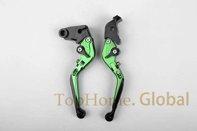 Palancas de embrague de freno extensibles plegables verdes para Kawasaki Ninja 300R 2013-2018  Foto 1 de 4
