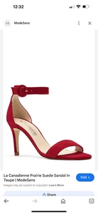 La Canadienne Prairie Suede Sandal Sz 7/Red - Picture 1 of 7