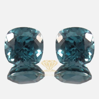 Passende Paar AAA Natürlich Blau Grün Turmalin Kissen Loser Edelstein Schnitt - Bild 1 von 4
