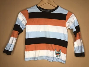 H&M Boy's Size Small 6Y T-Shirt V Neck Multicolor Stripe Long Sleeve - Picture 1 of 12