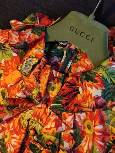 Abito da sera Gucci x The North Face taglia 38 seta seta 100% multicolore nuovo