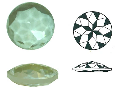 ULLMANNGLASS Rautendoublette aus Glas, 1 Stk., Ränder gesäumt, Ø ca. 30 mm, h ca. 10 mm